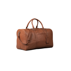 Deluxe Travel Leather Duffle Bag, Brown Zing Apparel