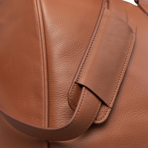 Deluxe Travel Leather Duffle Bag, Brown Zing Apparel
