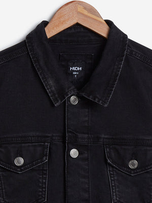 Men's Black Denim Trucker Jacket