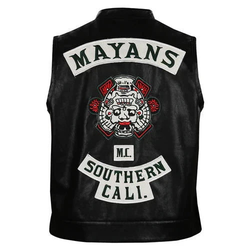 Angel Reyes Mayans M.C Leather Vest Zing Apparels