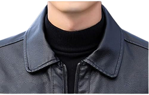 Tall Leather Biker Jacket Men, Black Zing Apparel