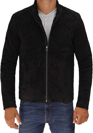 Men Black Suede Leather Jacket Zing Apparel