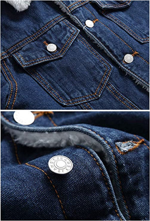Fleece Lined Denim Jacket Men, Blue Zing Apparel
