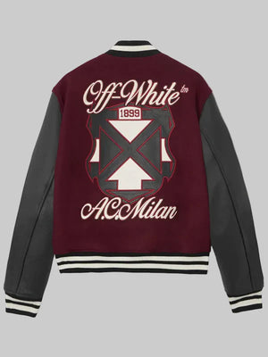 ACMILANXOffWhiteBordeauxVarsityJacket