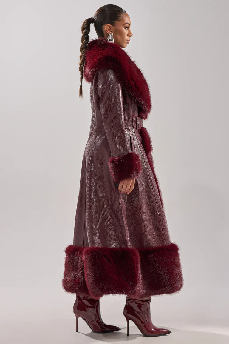 Akira-Vivian-Fur-Trim-Coat-In-Burgundy