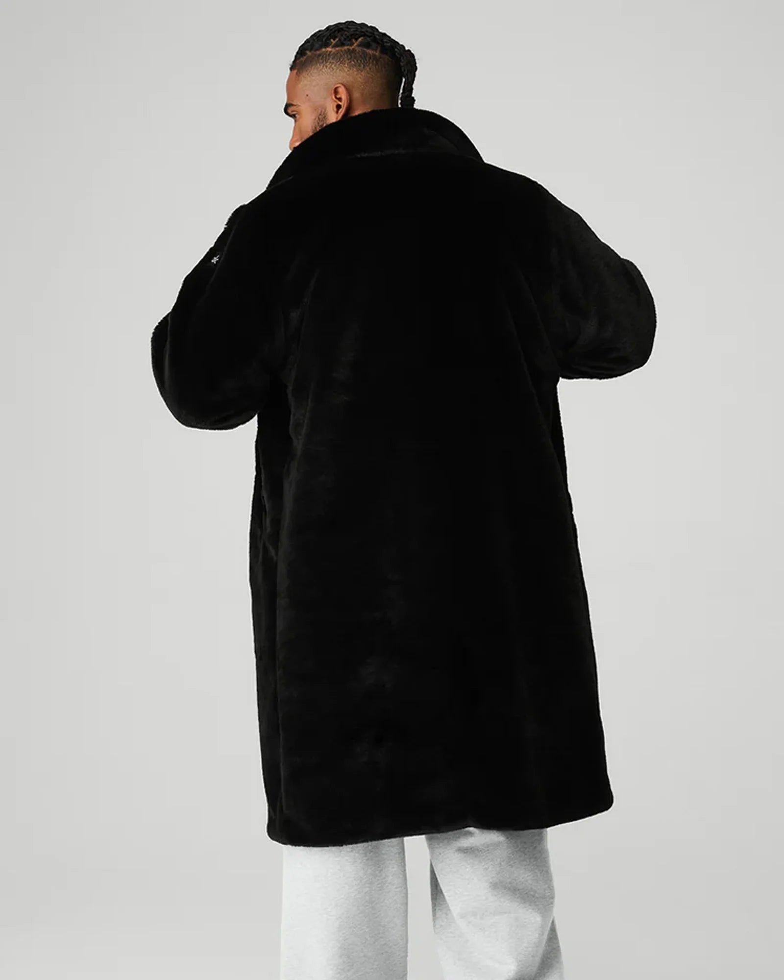 Alo-Yoga-Faux-Fur-Trench-Coat-Black