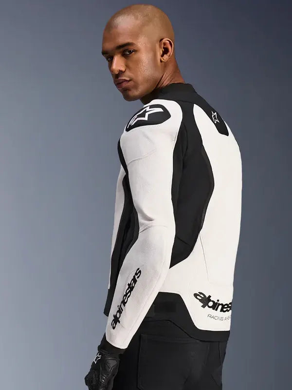 Alpinestars Leather Jacket White - Zing Apparels