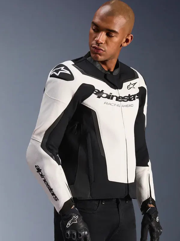 Alpinestars Leather Jacket White - Zing Apparels