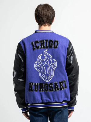 BLEACH-Ichigo-Kurosaki-Purple-Varsity-Jacket-Back-Look