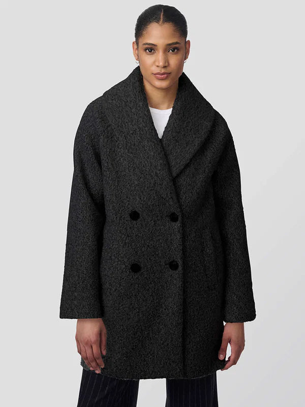 Bernardo-Double-Breasted-Boucle-Coat