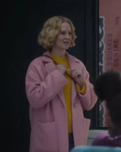 Black Mirror S07 Rosy McEwen Pink Wool Coat
