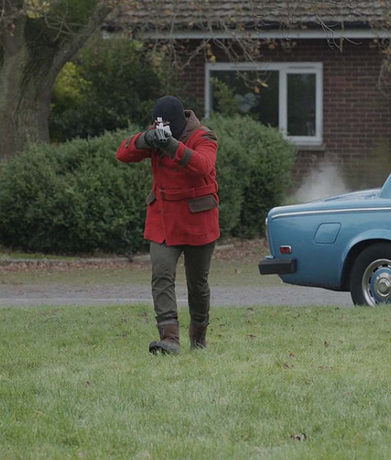 Black Mirror Lee Nicholas Harris Red Wool Coat
