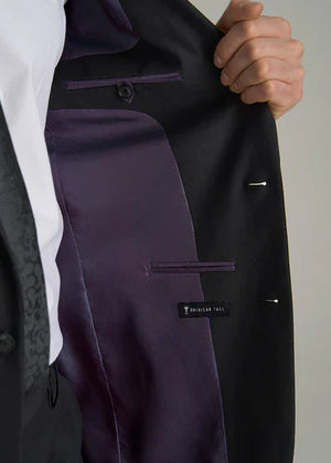 Black tailored suit coat men