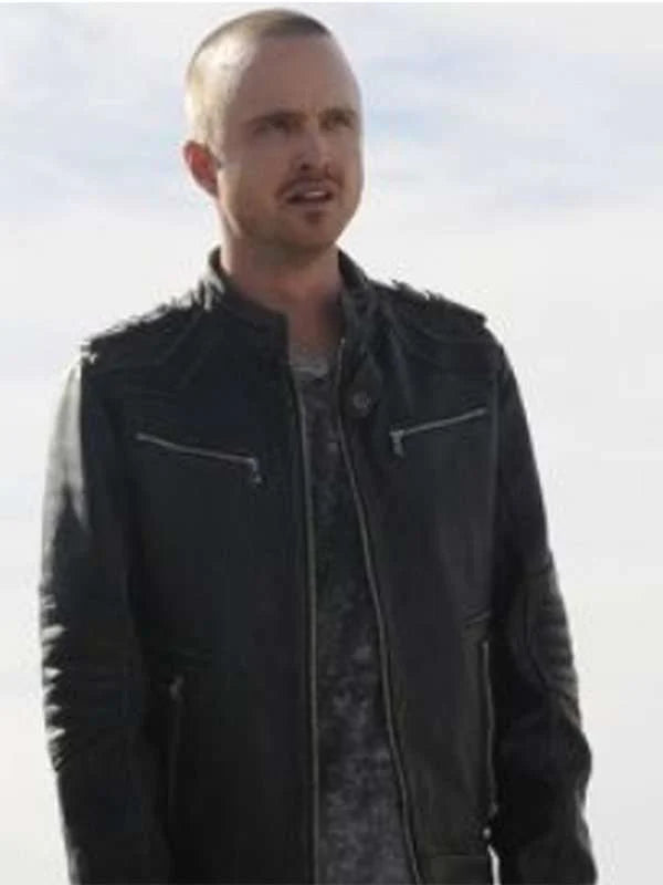 Breaking Bad Black Aaron Paul Black Leather Jacket
