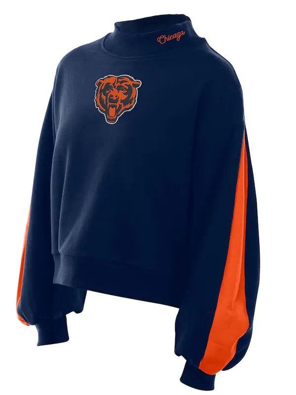 Chicago Bears Mock Neck Sweatshirt Navy