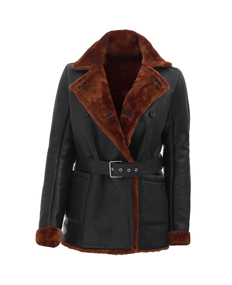 Double Breasted Shearling Jacket For Women Buy