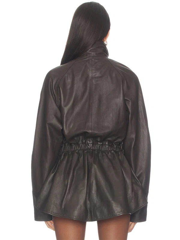 Eaves-Mendoza-Oversized-Leather-Jacket-LooK-in-Dark-Brown