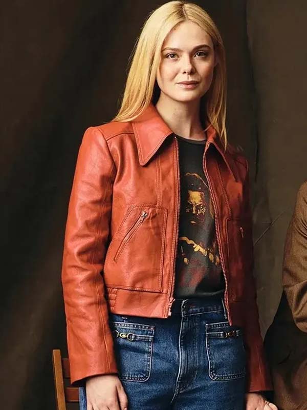 Elle Fanning Margo’s Got Money Troubles Event Margo Millet Leather Jacket