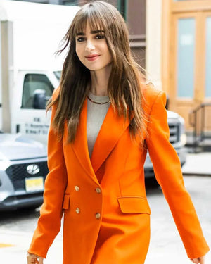 Emily-In-Paris-S03-Lily-Collins-Orange-Blazer