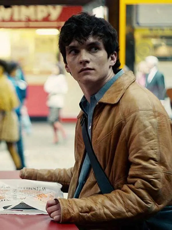 Black Mirror Fionn Whitehead Brown Leather Jacket
