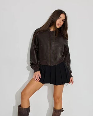 Garage-Clothing-Brown-Leather-Jacket-Sale