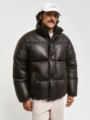 Goose-Down-Leather-Puffer-Jacket-Brown