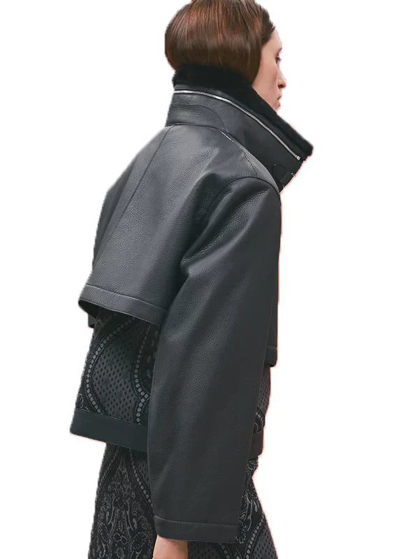 Hermès Leather Bomber Jacket Back