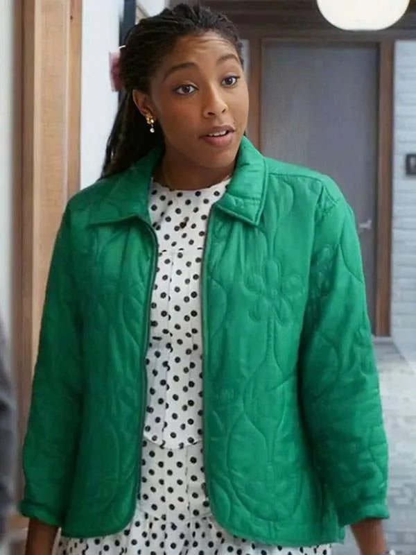 Jessica Williams Shrinking S03 Polyester Green Jacket