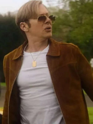 Black Mirror S07 Jimmi Simpson Brown Leather Jacket
