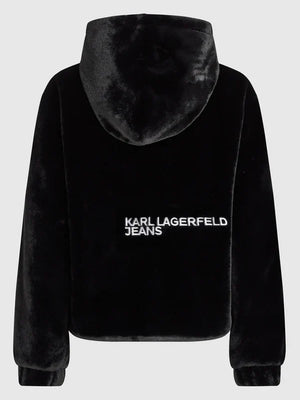 Karl-Lagerfeld-Faux-Fur-Jacket-Black