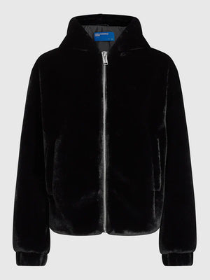 Karl-Lagerfeld-Fur-Jacket-Black