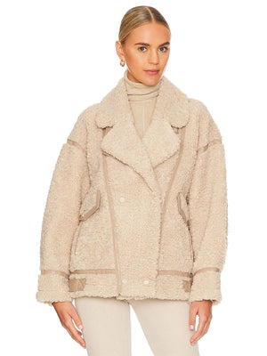 LAMARQUE-Badu-Faux-Shearling-Jacket-Beige