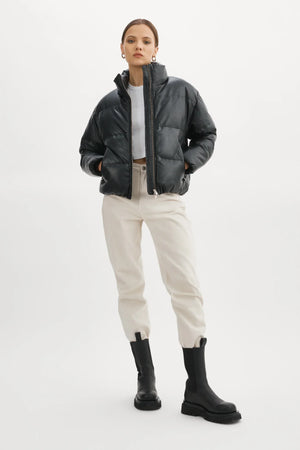 LAMARQUE-Iris-Leather-Black-Puffer-Jacket