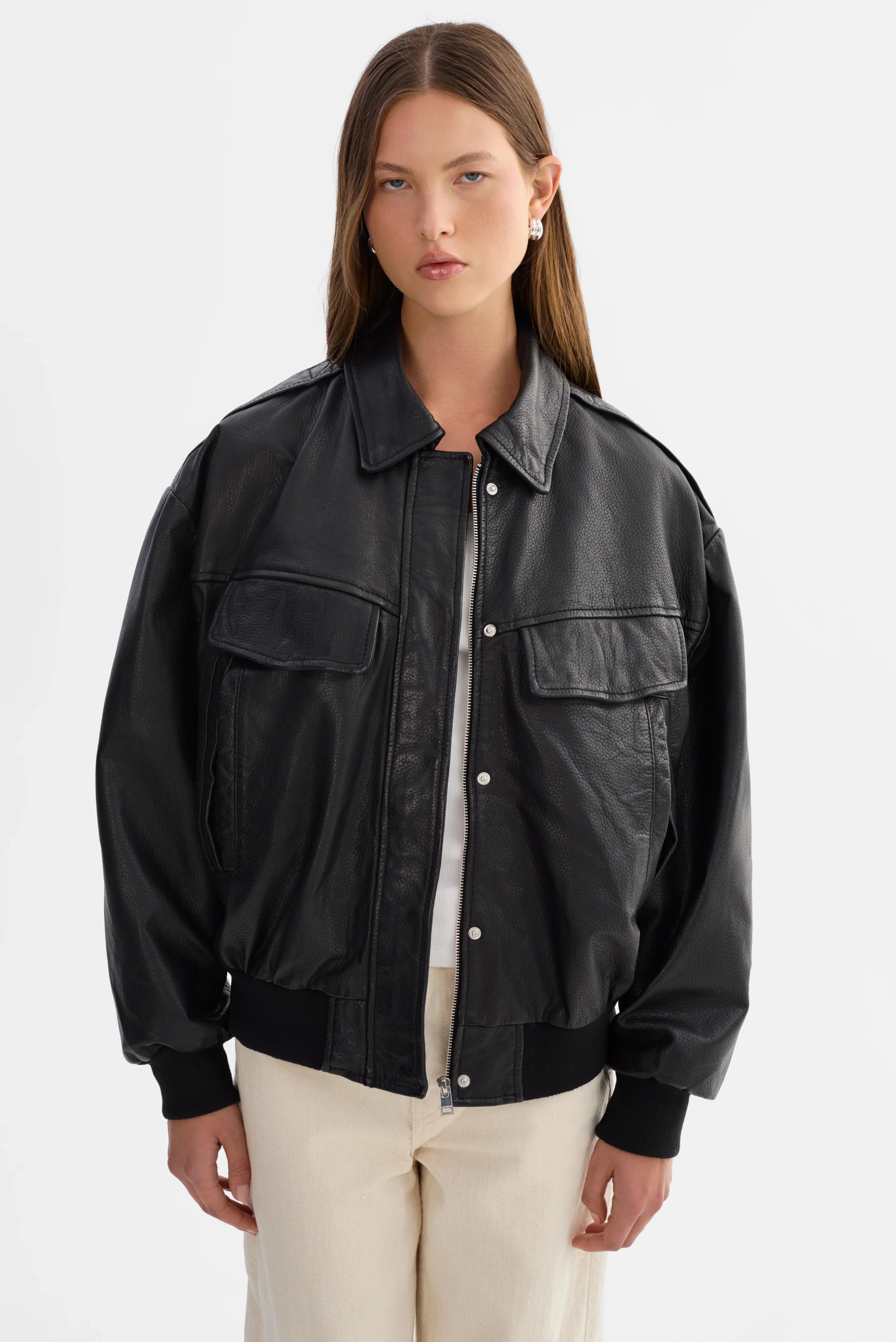 LAMARQUE-Lamarque-Bomber-Leather-Jacket-Trevanna