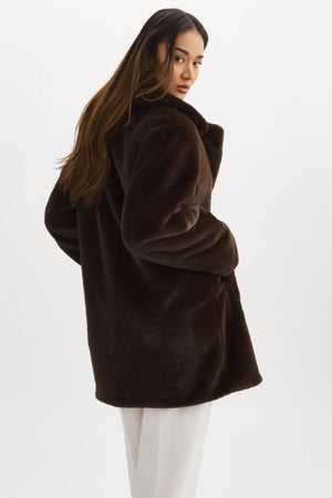 LAMARQUE-Linnea-Faux-Fur-Coat-Chocolate