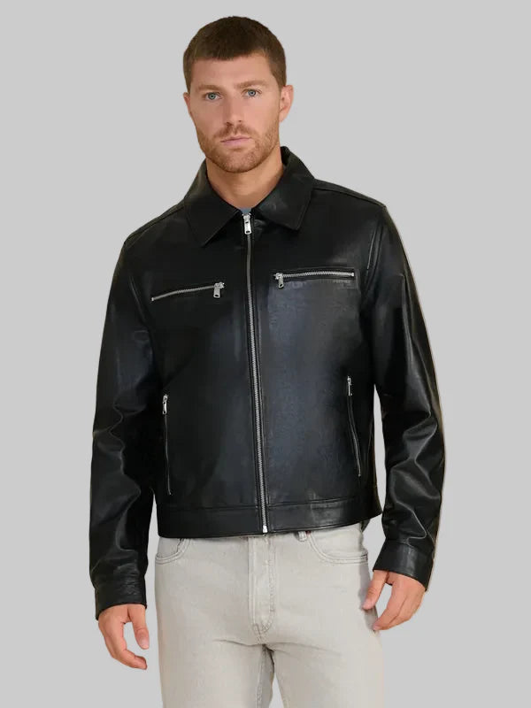 Lennox Men’s Black Nappa Leather Jacket