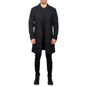 Petrillo Wool Singled Breasted Coat, Black Zing Apparel