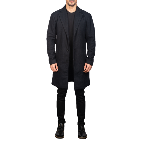 Petrillo Wool Singled Breasted Coat, Black Zing Apparel