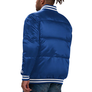 Mens Brooklyn Dodgers Starter Royal Cooperstown Collection Bronx Satin Full-Snap Varsity Bomber Jacket