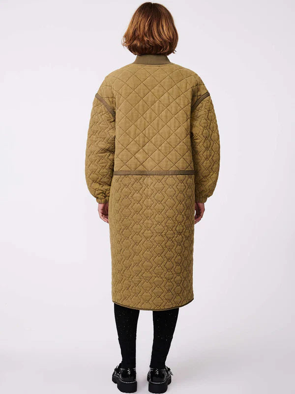 Mix-Stich-Long-Womens-Quilted-Coat