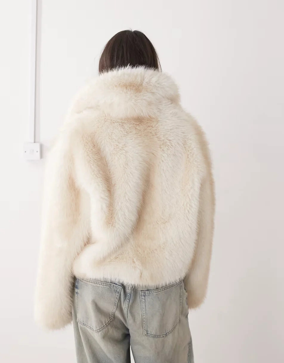 Monki-Short-Faux-Fur-Jacket-Off-White