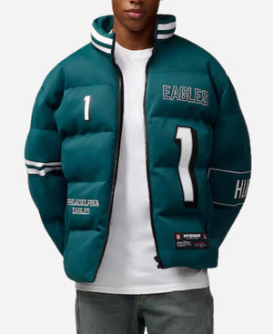 Jalen Hurts Philadelphia Eagles Green Puffer Jacket
