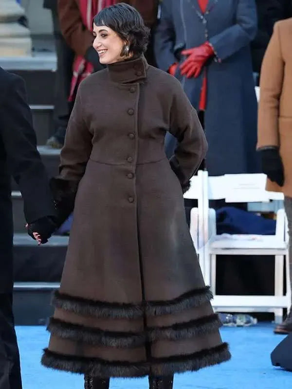 NYC Ceremonial Inauguration Rama Duwaji Fur Trim Coat