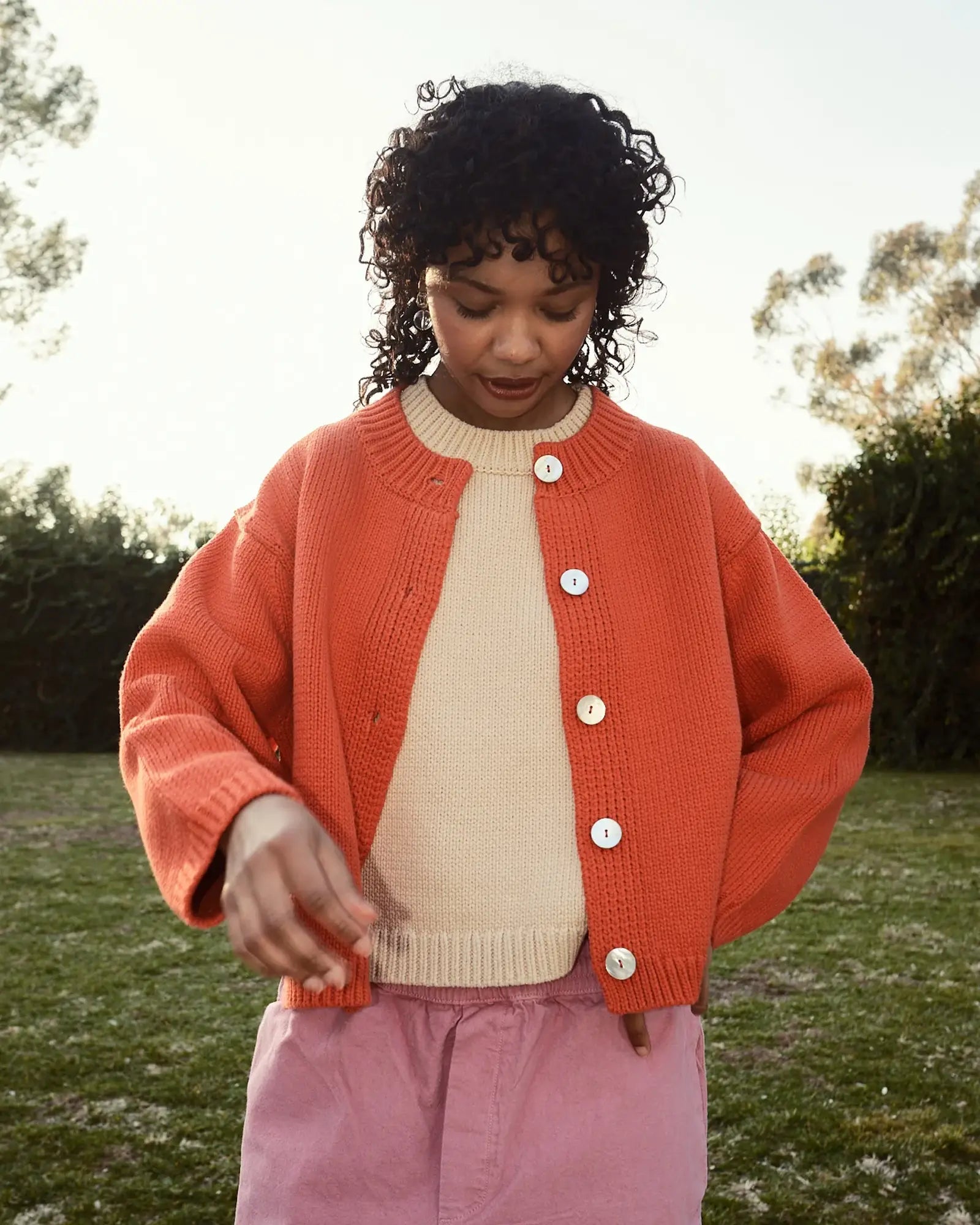 Nikki Coral Cardigan Sweater