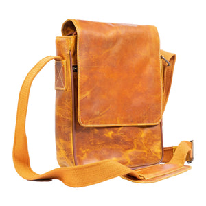 Vintage Leather Crossbody Bag, Green Zing Apparel