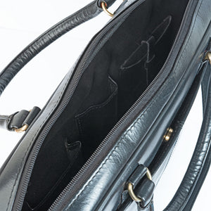 Premium Oil Pull Up Laptop Bag, Black Zing Apparel