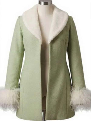 One Piece S02 Charithra Chandran green coat elegant look