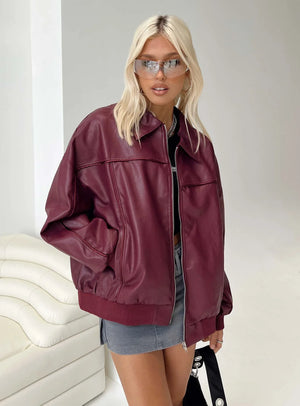 Princess-Polly-Goldsmith-Faux-Leather-Bomber-Jacket-Burgundy