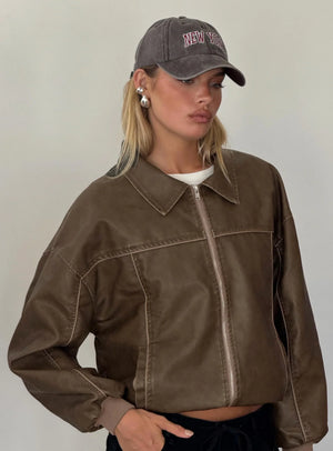 Princess-Polly-Goldsmith-Faux-Leather-Jacket-Washed-Dark-Brown