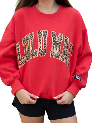 Red Leopard Lulu Mac Sweatshirt Women
